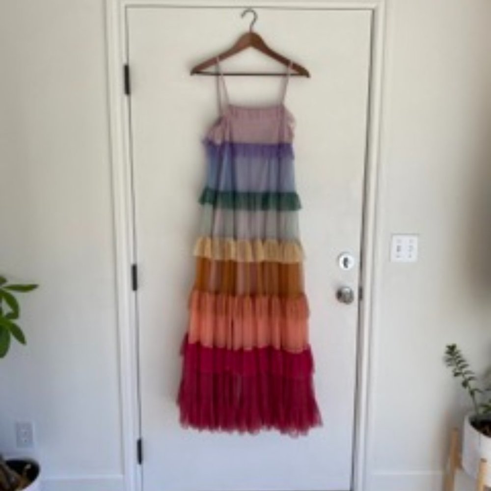 Jasmine Hemsley x Needle & Thread collab rainbow tier dress